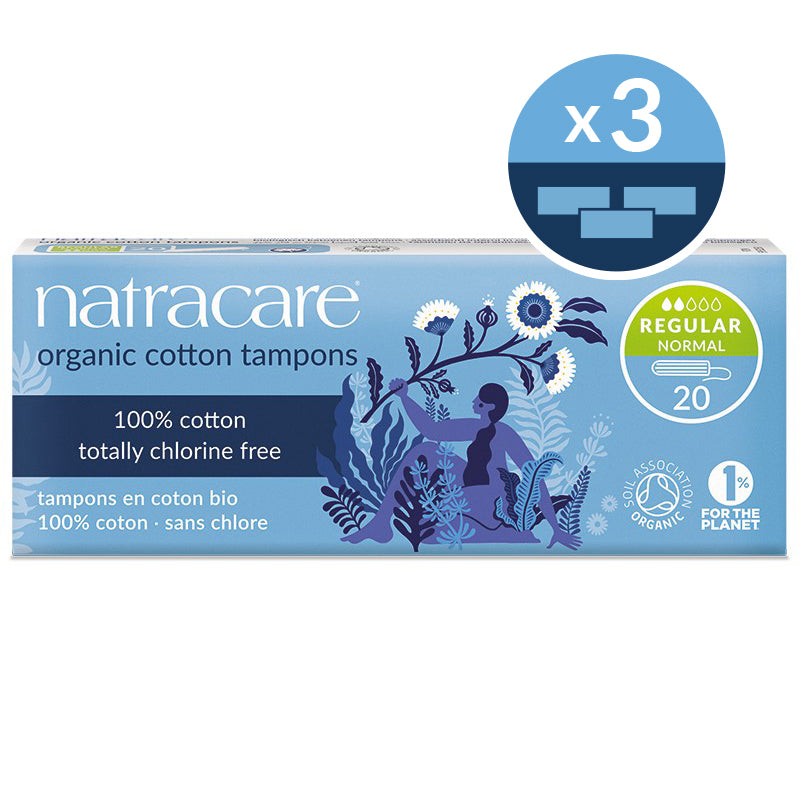 Natracare regular non-applicator organic tampons bundle