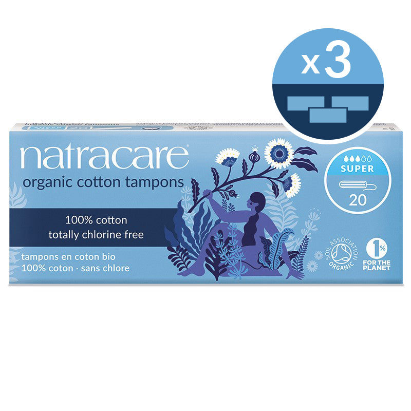 Natracare super non-applicator organic tampons bundle