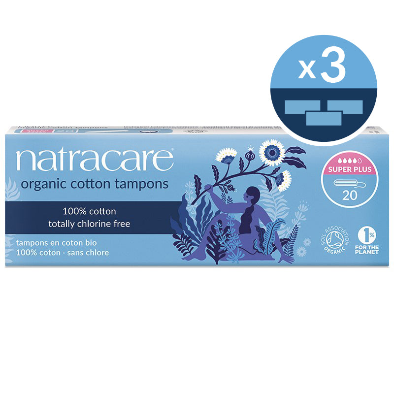 Natracare super plus non-applicator organic tampons bundle