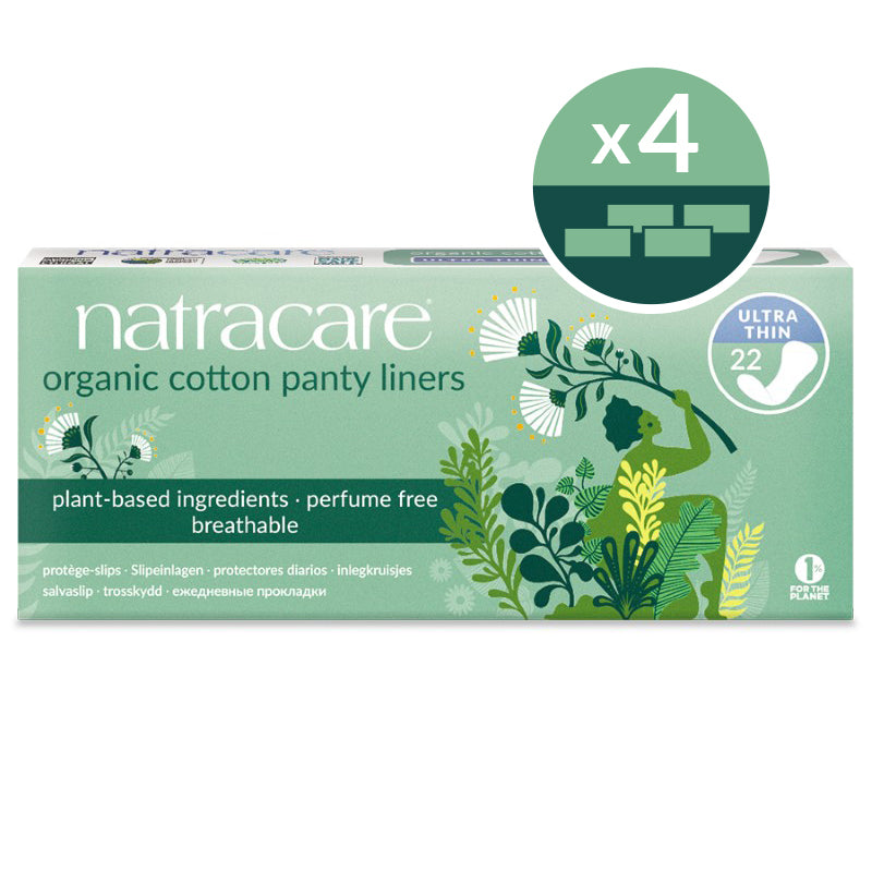 Natracare organic cotton ultra thin panty liners 4 pack bundle