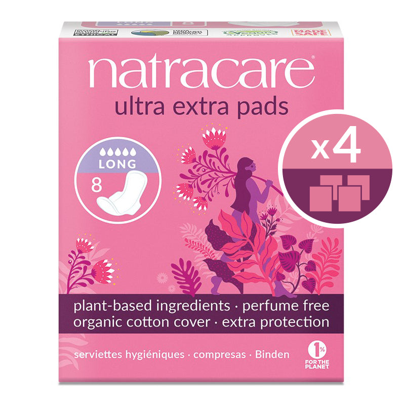 Natracare ultra extra pads long 4 pack bundle