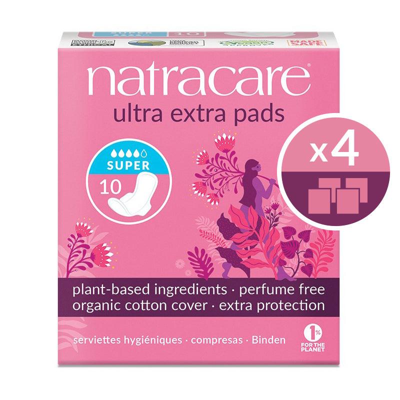 Natracare ultra extra pads super 4 pack bundle