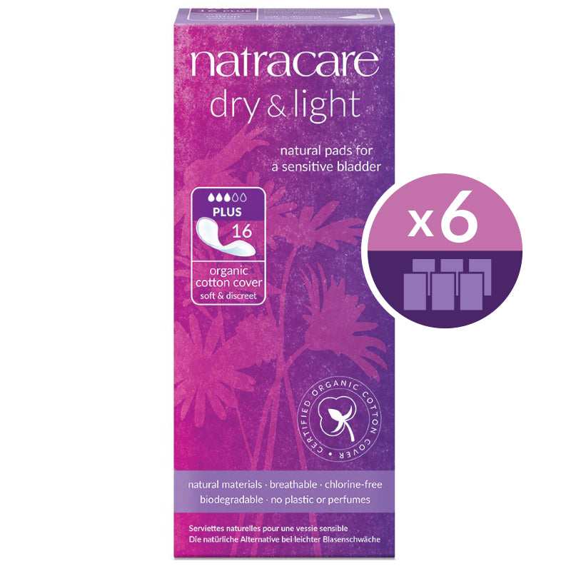 Natracare Dry and Light incontinence pads plus 6 pack bundle