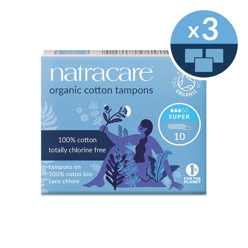 Natracare super non-applicator organic tampons mini pack bundle