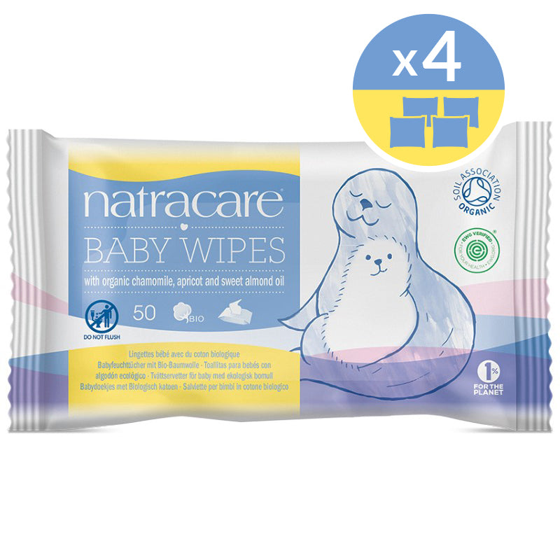 Natracare organic baby wipes 4 pack bundle