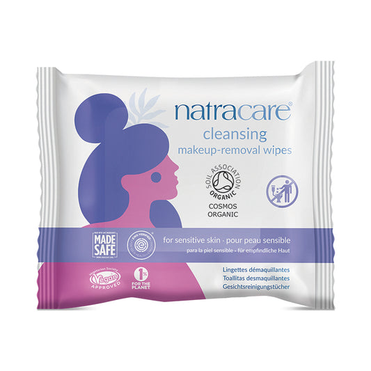 Natracare organic cotton makeup removal wipes pack