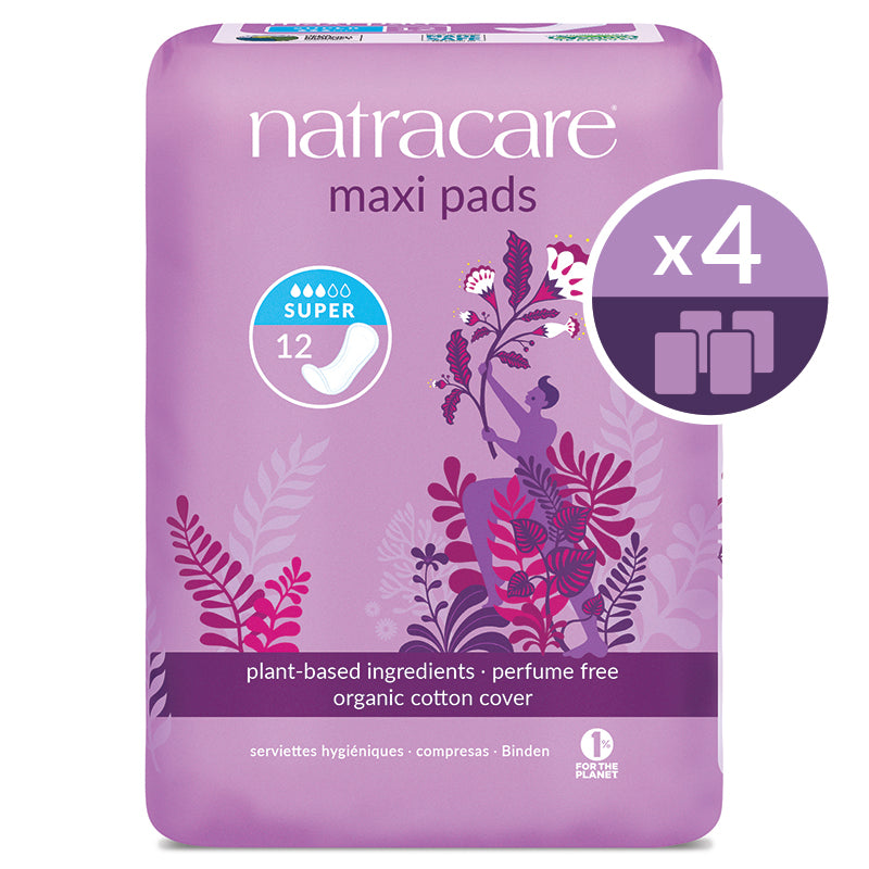 Natracare Maxi Pad Super 4 pack bundle