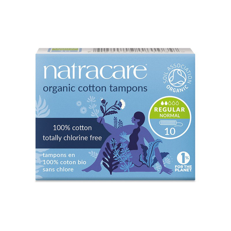 Natracare regular non-applicator organic tampons mini pack