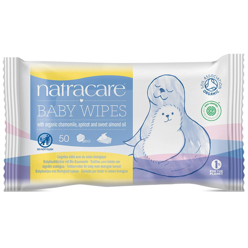 Natracare organic baby wipes pack