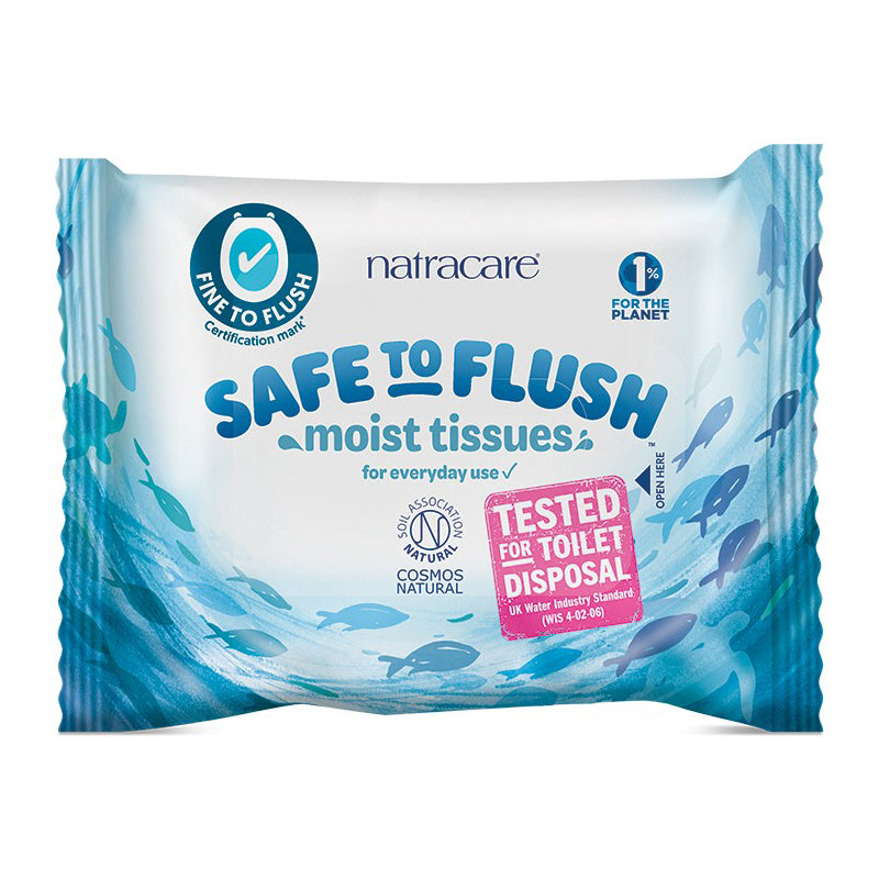 Natracare Safe to Flush moist tissues pack